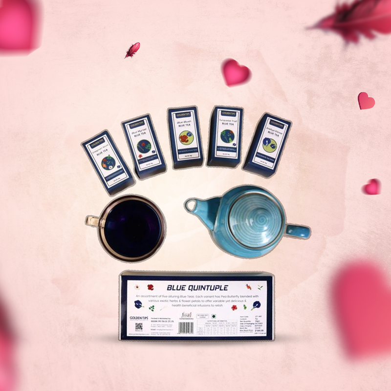 Blue Quintuple Assortment of Five Alluring Blue Teas