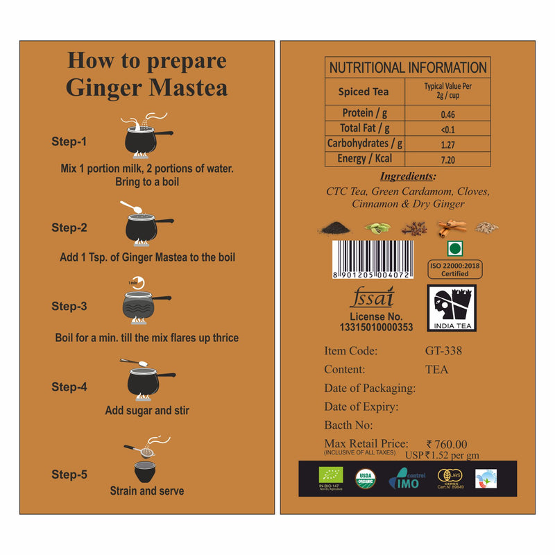 Ginger Mastea - Indian Masala Chai