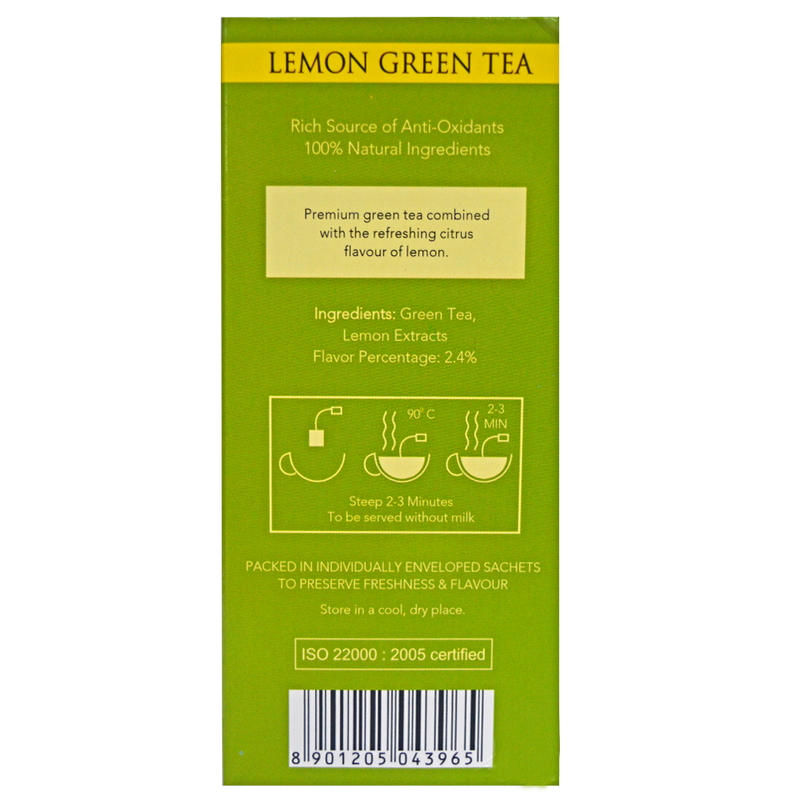Lemon Green Envelope Tea -  Tea Bags - Golden Tips