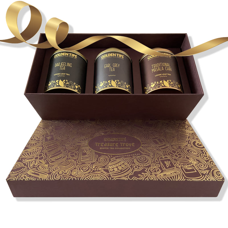 Gift boxes Combo Darjeeling Tea + Earl Grey Tea + Traditional Masala Chai - Golden Tips