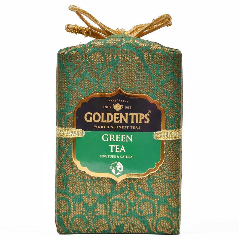Pure Green Tea - Royal Brocade Cloth Bag - Golden Tips