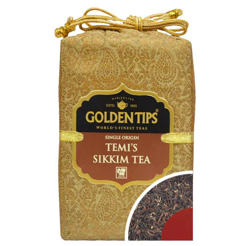 Temi Sikkim Tea - Royal Brocade Cloth Bag - Golden Tips