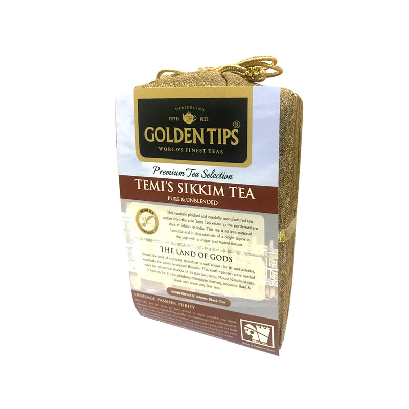 Temi Sikkim Tea - Royal Brocade Cloth Bag - Golden Tips