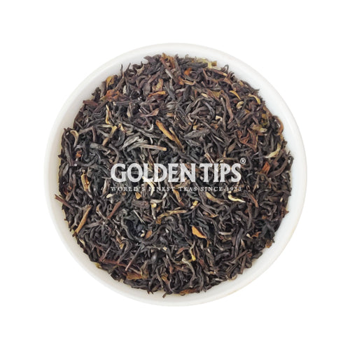 Rare Second Flush Darjeeling Tea in Pinewood Box with Zardosi Work on Velvet Pouch - Golden Tips