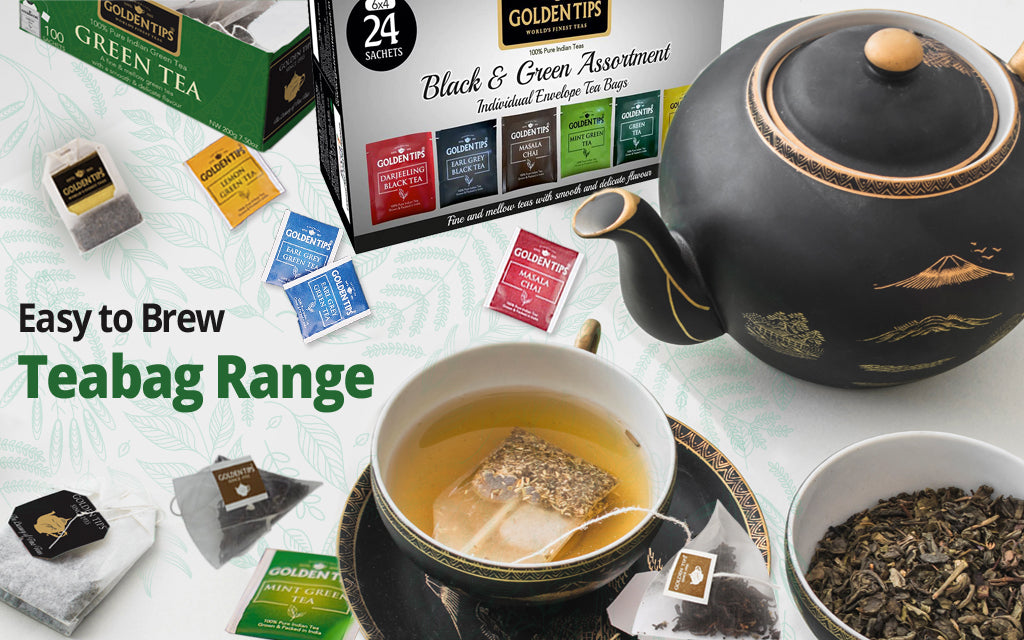 Easy to Brew Tea Bag Range of Premium Golden Tips Teas