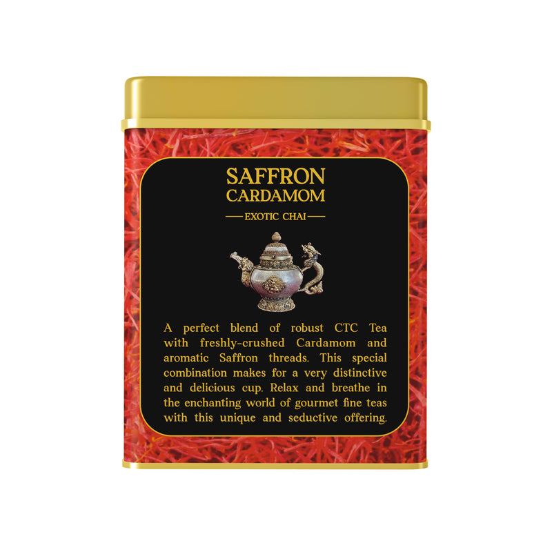 Saffron Cardamom Exotic Chai India's Authentic Spiced Tea - Tin Can
