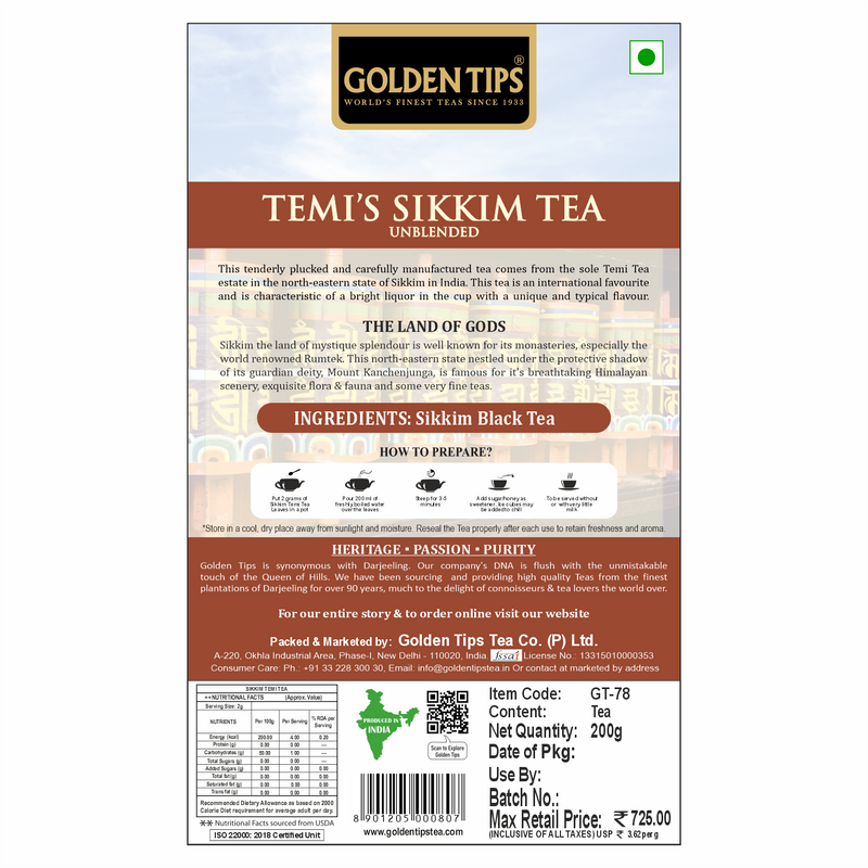 Temi Sikkim Tea - Royal Brocade Cloth Bag
