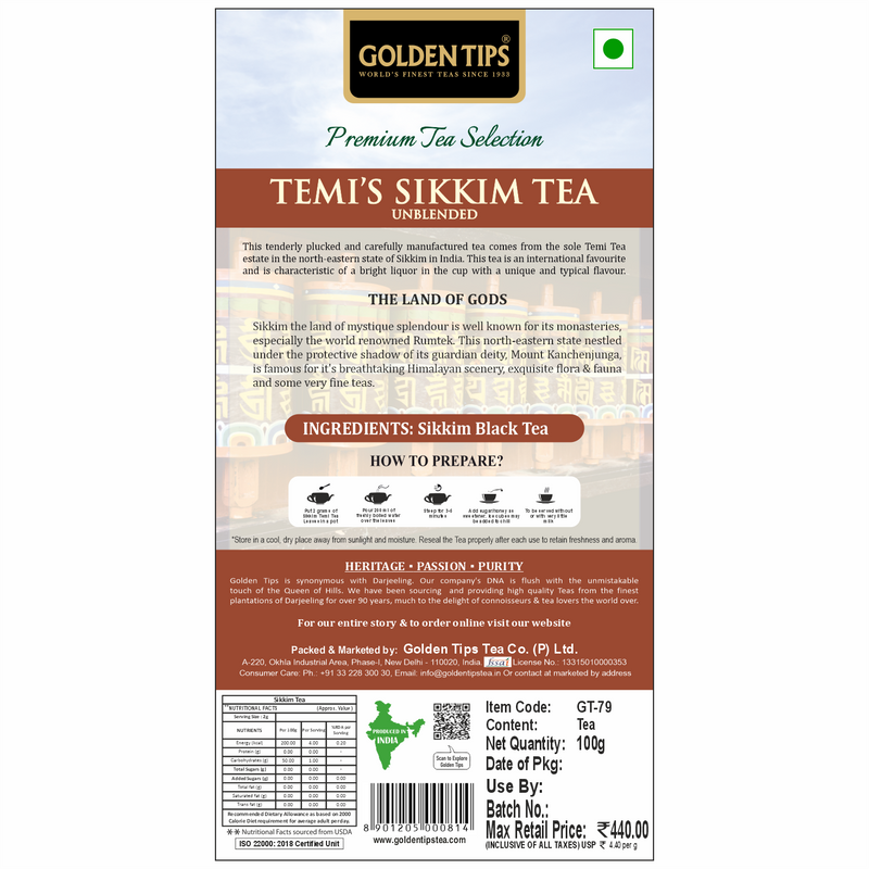 Temi Sikkim Tea - Royal Brocade Cloth Bag