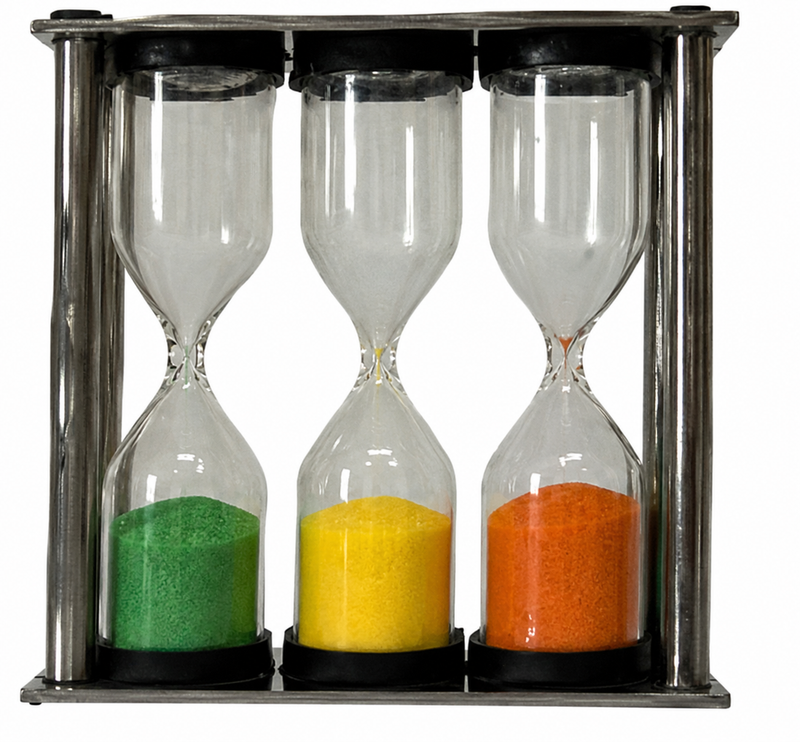 Perfect STEEL Sand Tea Timer - 3/4/5 Minutes | Tea Timer | Brewing Tea and Coffee Timer