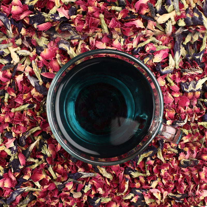 Blue Blush Pure Butterfly and Rose Petals Infusion Blue Tea