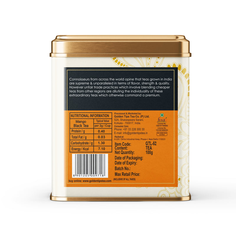 Mango Flavoured Loose Leaf Black Tea - Tin Can