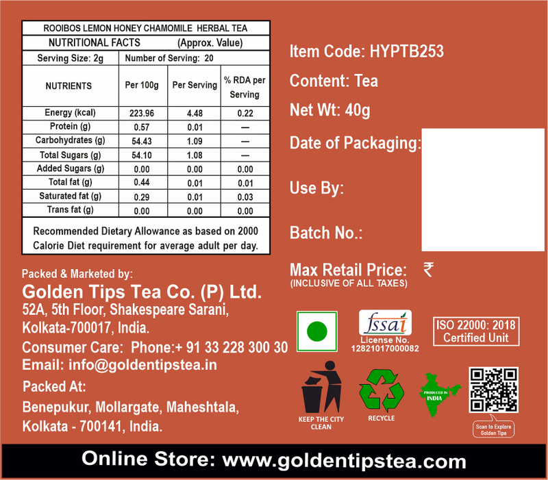 Rooibos Lemon Honey Chamomile Herbal Tea