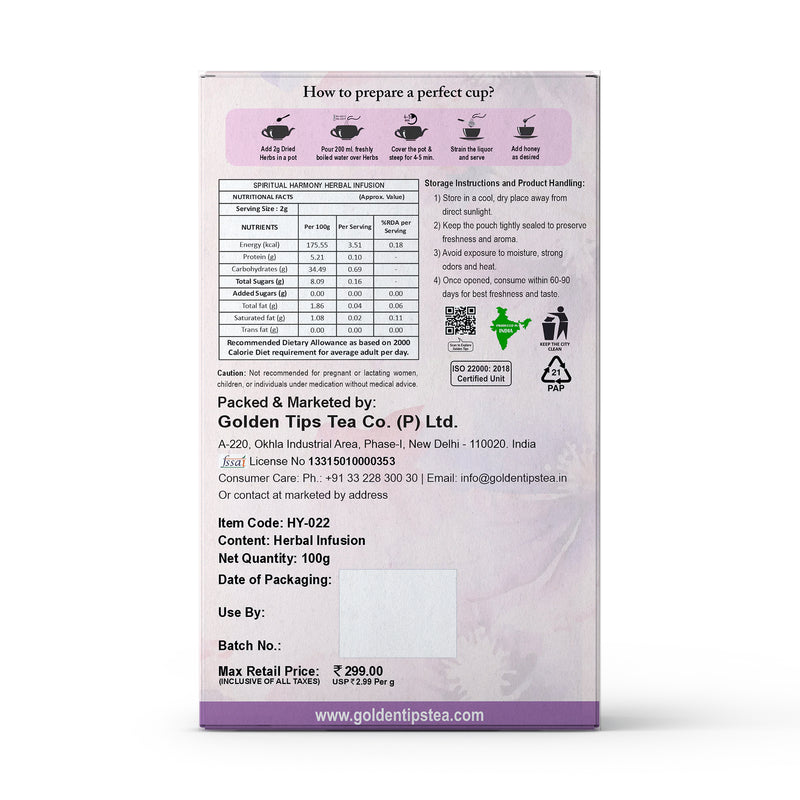 Herbyoga Spiritual Harmony Herbal Infusion (Herbal Tea)