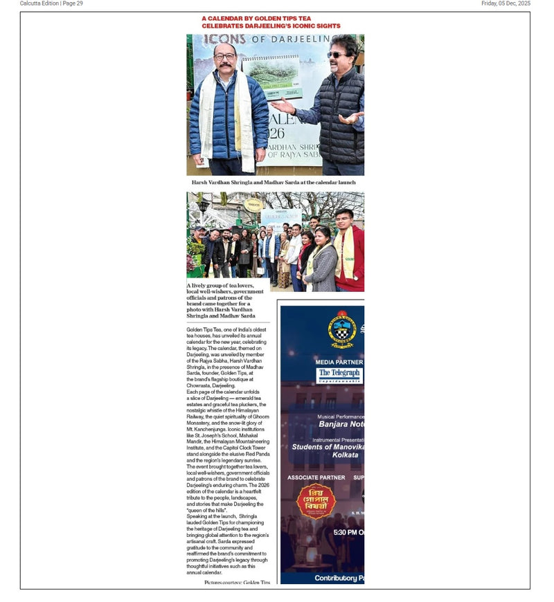 ICONS of Darjeeling Calendar 2026