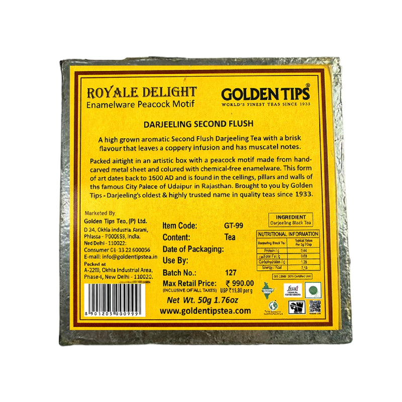 Royale Delight Enamelware Peacock Motif Darjeeling Second Flush