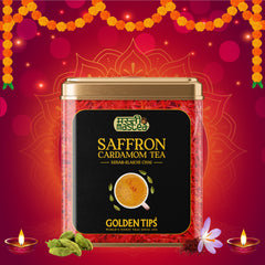 Saffron Cardamom Exotic Chai India's Authentic Spiced Tea - Tin Can
