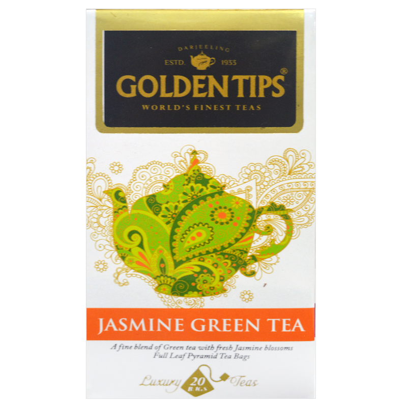 Jasmine Green Full Leaf Pyramid - Tea Bags - Golden Tips
