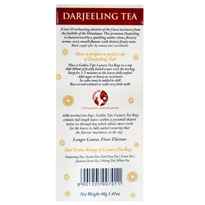 Darjeeling Full Leaf Pyramid - Tea Bags - Golden Tips