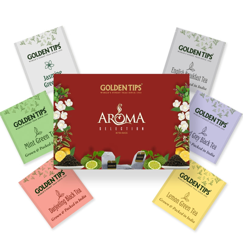 Aroma Black & Green Tea Assortment Individual Envelope - Tea Bags - Golden Tips