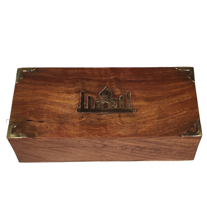 Premium Black & Green Darjeeling Teas in a Carved Wooden Box With Brass Work - Golden Tips