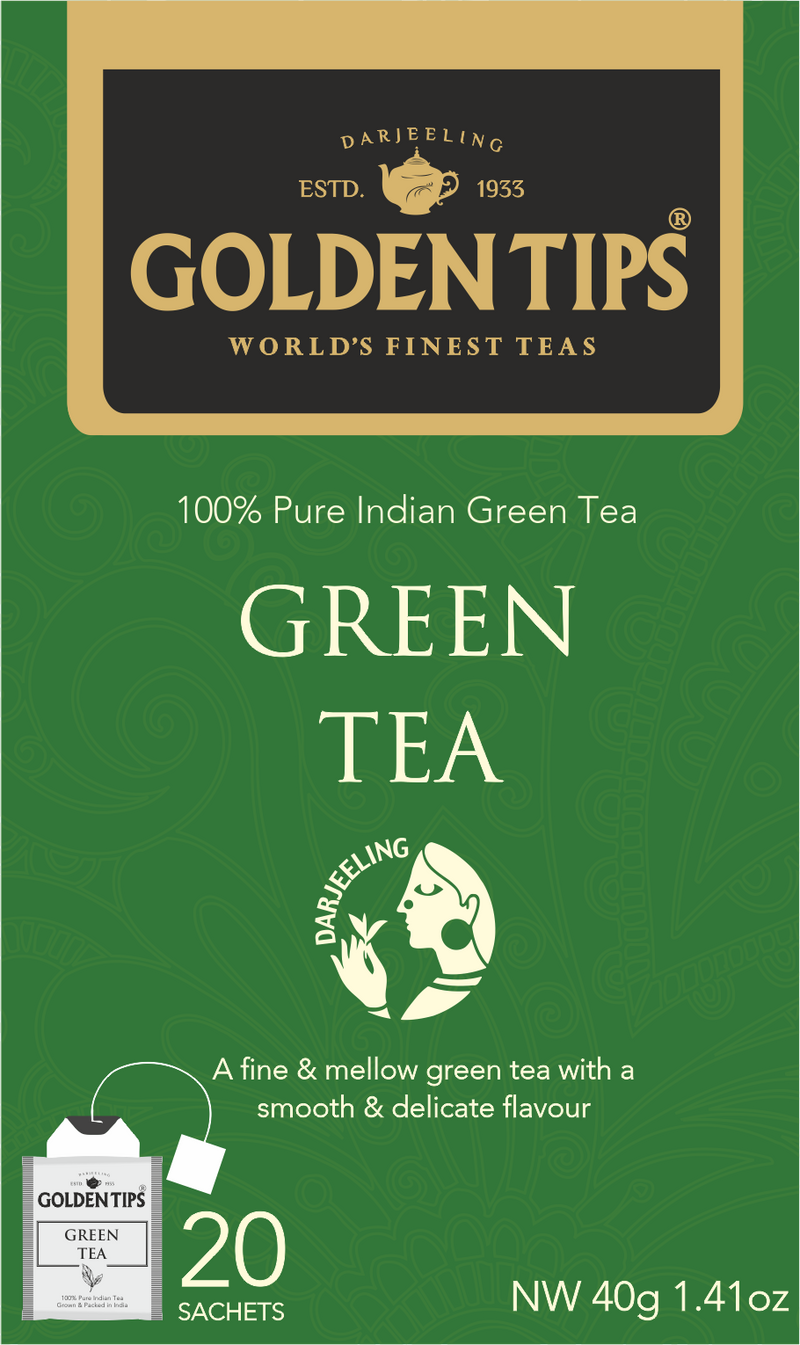 Pure Green Tea Individual Envelope - Tea Bags - Golden Tips