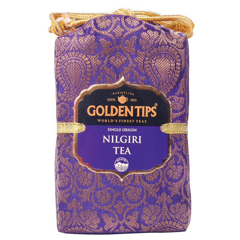 Pure Nilgiri Tea - Royal Brocade Cloth Bag - Golden Tips