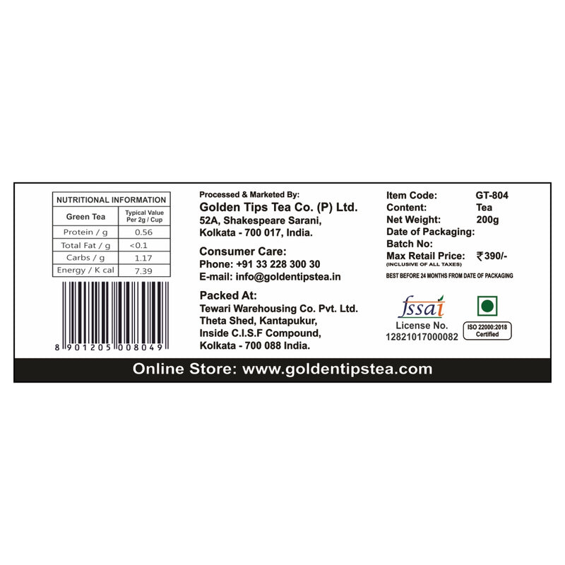 Pure Indian Green Tea - Filter Paper Tea Bags - Golden Tips