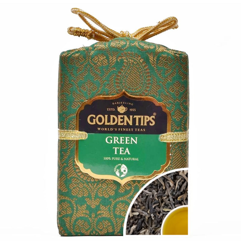 Pure Green Tea - Royal Brocade Cloth Bag - Golden Tips