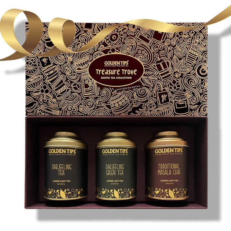 Gift boxes Combo Darjeeling Tea + Darjeeling Green Tea + Masala Chai - Golden Tips