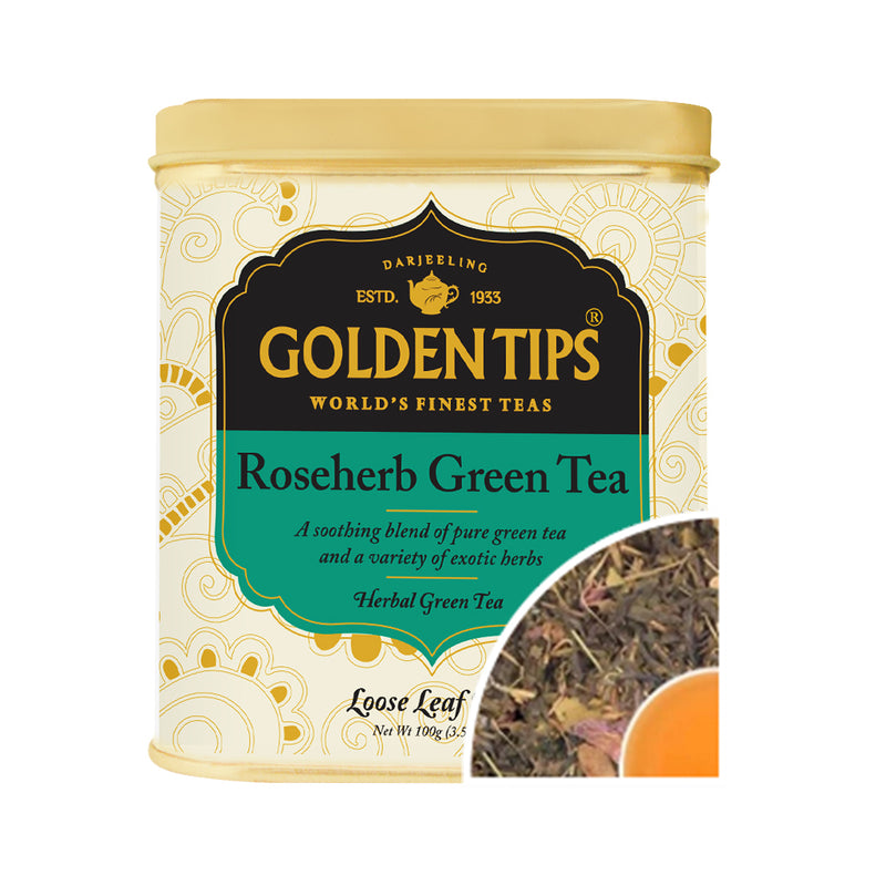 RoseHerb Green Tea - Tin Can - Golden Tips